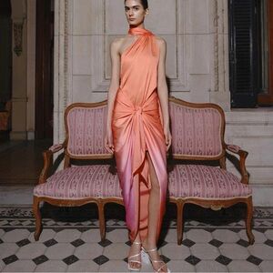 Baobab Collection Orange and Pink Halter Dress